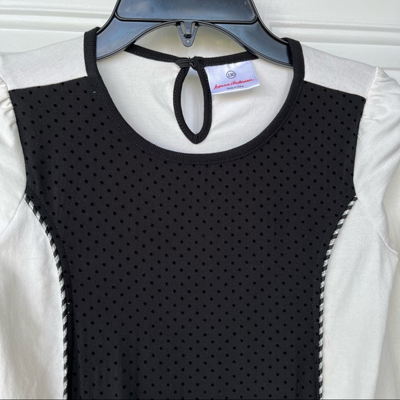 •Hanna Andersson• Soft Knit Cream/Black Dress - Size 8 - Picture 3 of 9